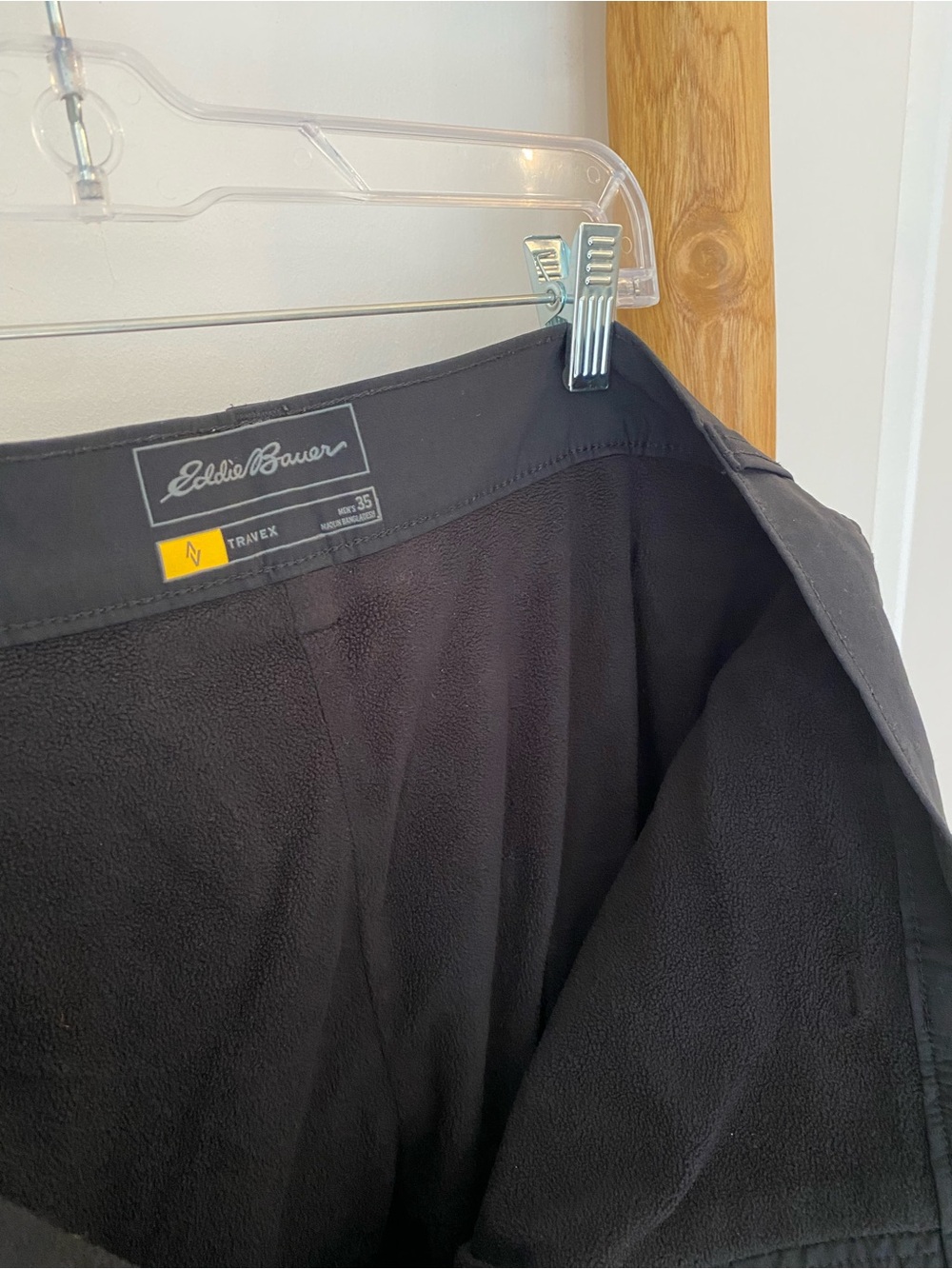 Eddie Bauer Travex Fleece Lined Shorts Mens Sz 35 Black Hiking Climbing Gorpcore - Picture 9 of 9